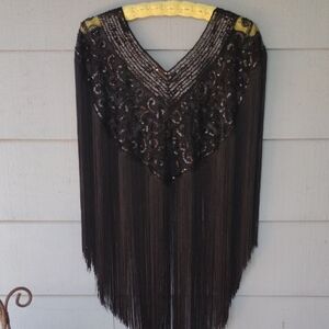 Black Fringe Shawl